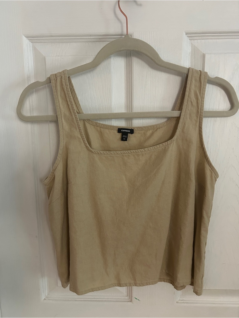 Express Women's Beige Square-Neck Tank Top
